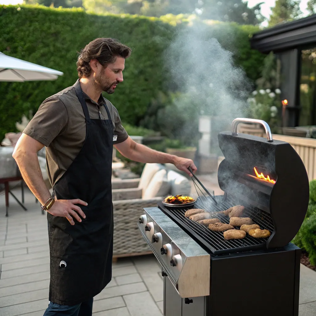 Jacob mastering the grill