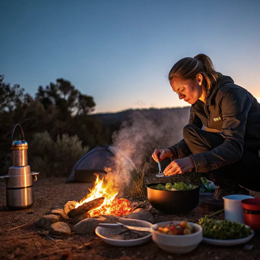 Sophia creating campfire dishes